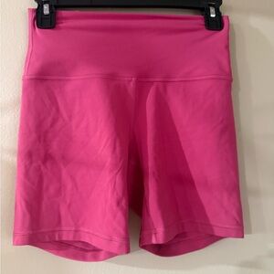 lululemon athletica Bright Pink High-Waist 6 inch Bike Shorts